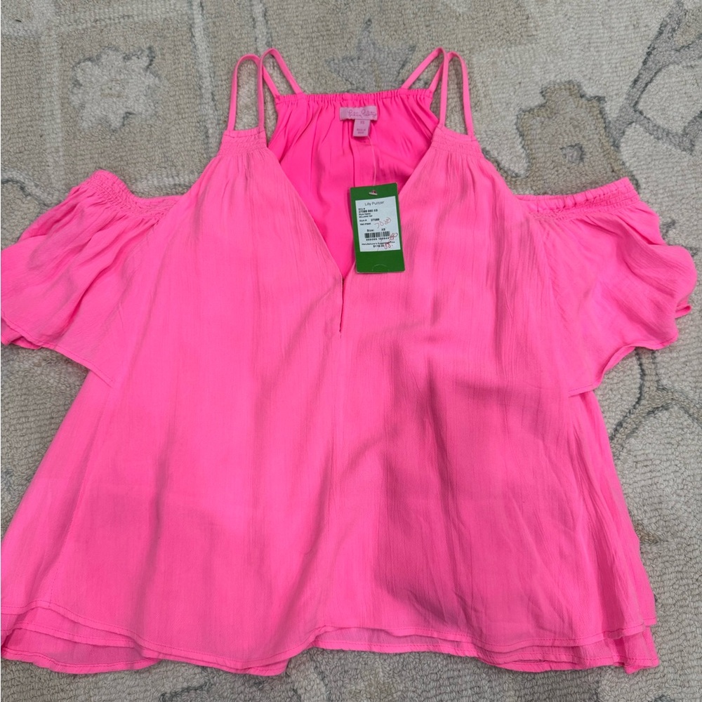 Lilly Pulitzer Bright Pink Cold Shoulder Camisole